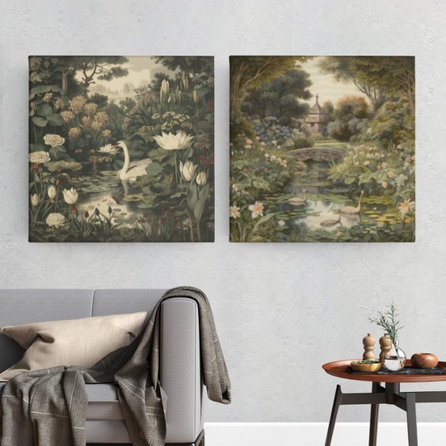 Affiche Élégance botanique - Le cygne dans la forêt (Créateur téléchargé)