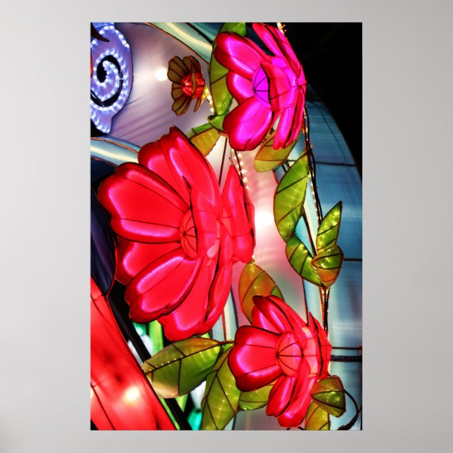 Affiche Élégance électrique en rose  (Devant)