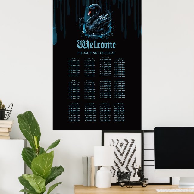 Affiche Élégance en mouvement, cygne noir, (Bureau à domicile)
