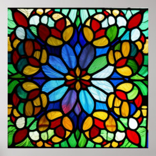 Affiche Élégance en verre floral
