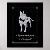 Elegance English Bull Terrier cravate noire art an