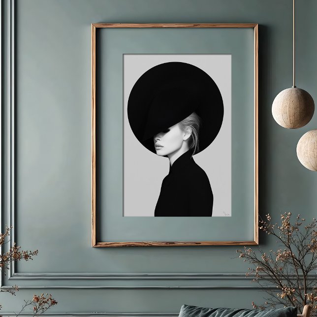 Affiche Élégance énigmatique : Profil latéral Casquette su (Créateur téléchargé)