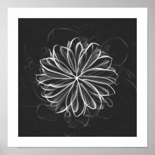 Affiche Élégance éthérée : Fleur blanche céleste