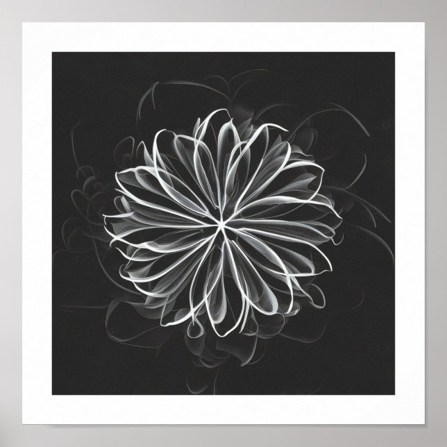 Affiche Élégance éthérée : Fleur blanche céleste (Devant)