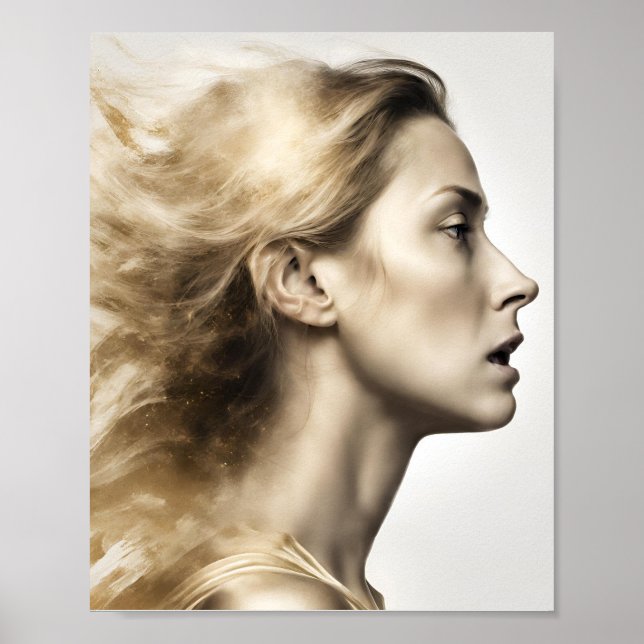 Affiche Élégance Ethérée : Un portrait de l'émotion (Devant)