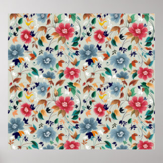 Affiche Élégance fleurit : Floral Vintage Arrière - plan