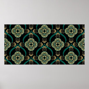 Affiche Elégance florale arabesque vintage sans couture mo