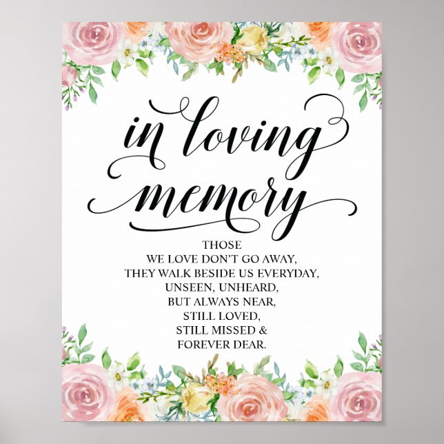 Affiche Élégance Florale Panneau de Mariage Floral Mémoria (Devant)