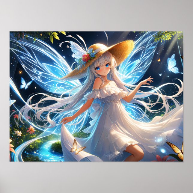 Affiche Élégance Imaginaire Fée Fée Plante Enchantée (Devant)