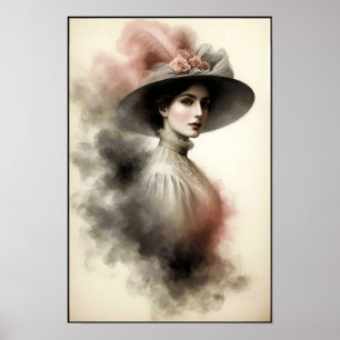 Affiche Élégance Intemporelle dans un Portrait Enfumé