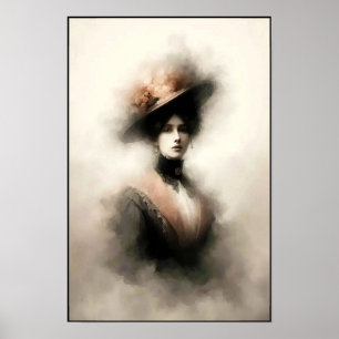 Affiche Élégance Intemporelle dans un Portrait Enfumé