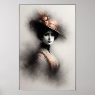 Affiche Élégance Intemporelle dans un Portrait Enfumé