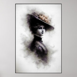 Affiche Élégance Intemporelle dans un Portrait Enfumé