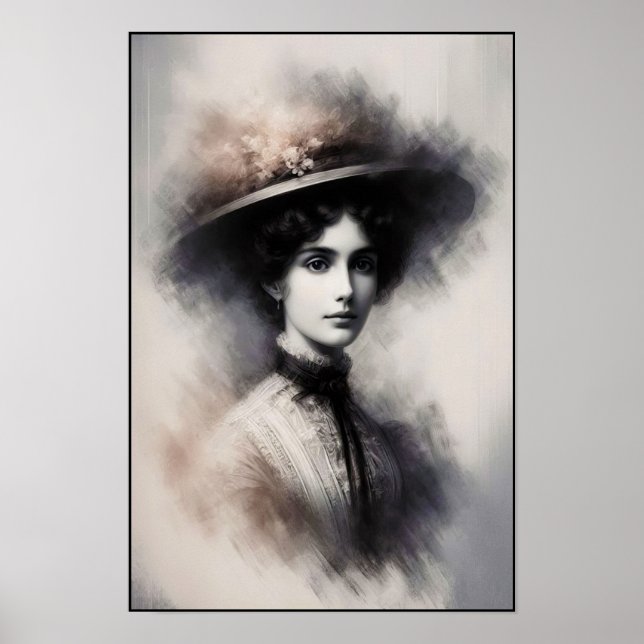 Affiche Élégance Intemporelle dans un Portrait Enfumé (Devant)