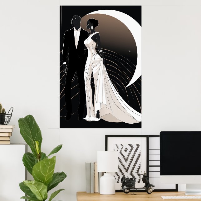 AFFICHE ÉLÉGANCE NOIRE #1  (Bureau à domicile)