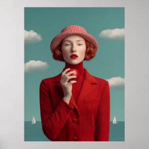 Affiche Élégance rouge avec Apple