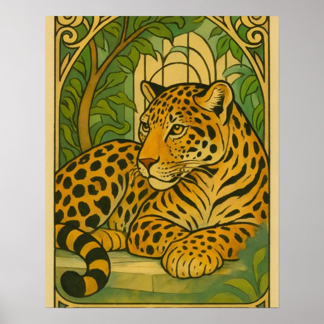 Affiche Élégance stylisée de la jungle (Devant)