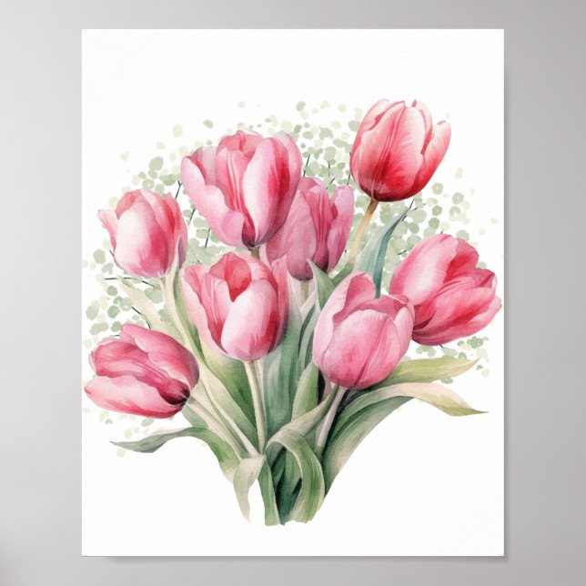 Affiche Élégance vintage de la Tulipe (Devant)