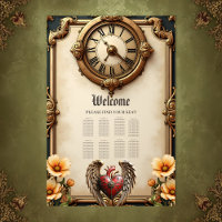 Elégance vintage : une horloge et un coeur élégant