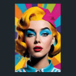 Affiche Élégance vive - Bold Pop Art Woman<br><div class="desc">Faites une déclaration avec ce portrait pop art saisissant d'une femme aux cheveux jaunes vibrants. Avec ses couleurs audacieuses, ses contrastes tranchants et son flair artistique moderne, cet art accrocheur ajoute une touche d'énergie rétro-cool à tout espace. Parfait pour les amateurs d'art, les amateurs de décoration contemporaine et ceux qui...</div>