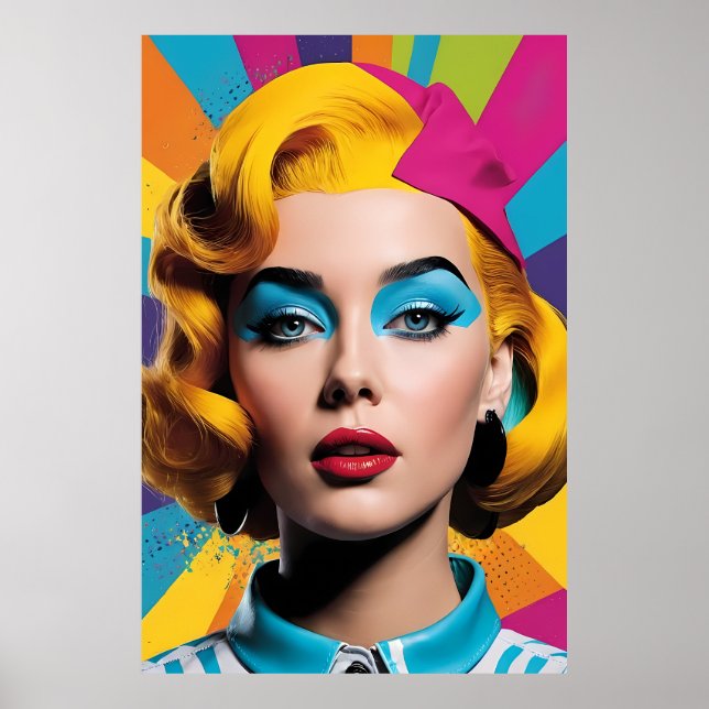 Affiche Élégance vive - Bold Pop Art Woman (Devant)