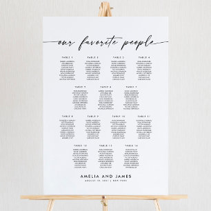 Affiche Elégant 14 Tables Favoris Personnes Siège Graphiqu