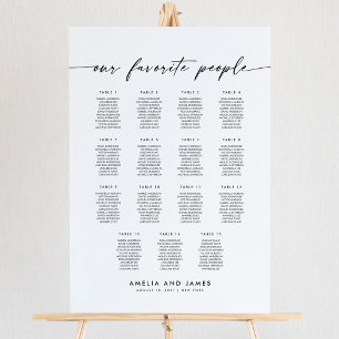 Affiche Elégant 15 Tables Favoris Personnes Sièges Graphiq