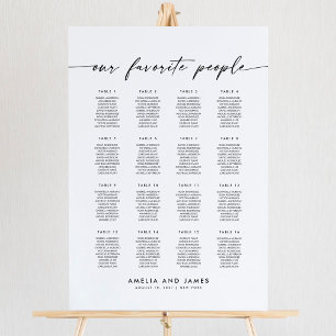 Affiche Elégant 16 Tables Favoris Personnes Sièges Graphiq