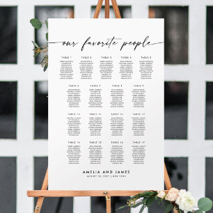 Affiche Elégant 17 Tables Favoris Personnes Siège Graphiqu