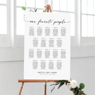 Affiche Elégant 18 Tables Favoris Personnes Sièges Graphiq