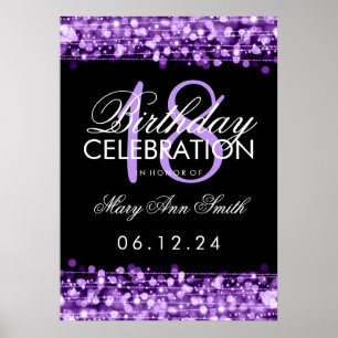 Affiche Élégant 18ème anniversaire fêle violet