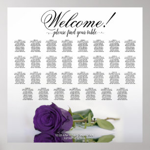 Affiche Élégant 31 Table Royal Purple Rose Plan de table