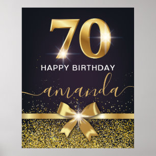 Affiche Elegant 70 & Fabulous Gold Glitter 70th Birthday
