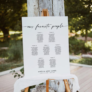 Affiche Elégant 7 Tables Favoris Personnes Siège Graphique