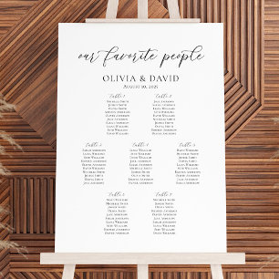 Affiche Elégant 7 Tables Nos favoris Personnes Carte de si