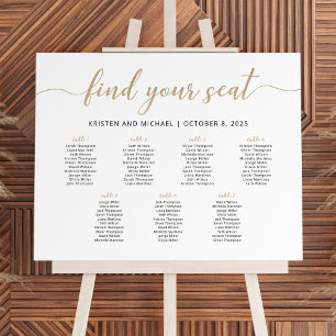 Affiche Élégant 7 Tables Trouvez Votre Siège Carte De Sièg