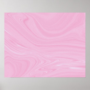 Affiche Elegant Abstract Pink Liquid Marble Artwork