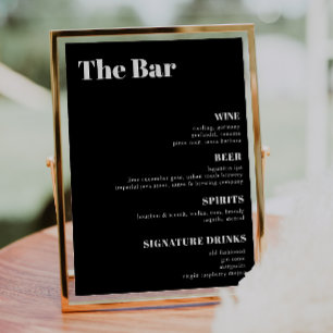 Affiche Elegant and trendy Wedding Drinks Bar Menu