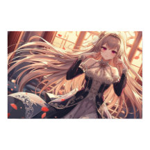 Elegant Anime Girl in Vintage Fantasy Dress – Roma