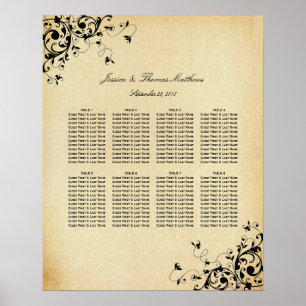 Affiche Élégant Antique Tourbillons Mariage