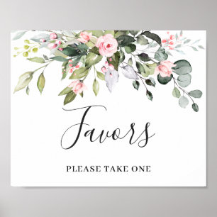 Affiche Élégant Aquarelle Eucalyptus Faveur Mariage Signal