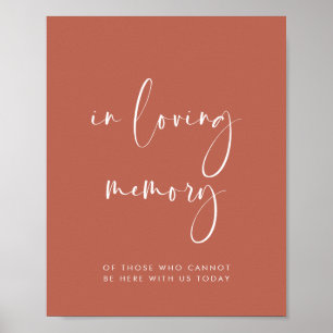 Affiche Elégant argile rouge En amour mémoire signe mariag