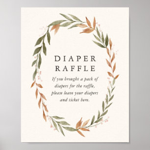 Affiche Élégant Baby shower à gerbe de automne Déchets de