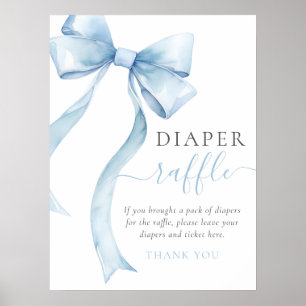 Affiche Élégant Baby shower de béquille Bleu  Raffle