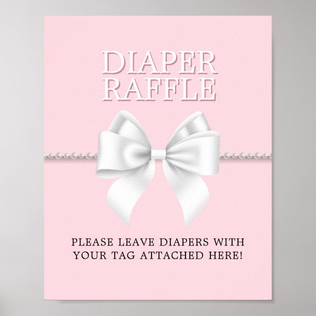 Affiche Élégant Baby shower Tiffany Rosé Déchets Raffle (Devant)