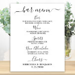 Affiche Elégant Bar de Mariage Menu de boisson personnalis<br><div class="desc">Menu Bar ! Calligraphie simple mais élégante, cette enseigne de bar à boisson mariage propose quatre boissons "Bière", "Vin", "Spirits" et "Non-Alcoholic", personnalisées avec vos boissons de choix. Customisez ce panneau de mariage élégant avec vos noms et le menu de boisson du bar mariage! DROIT D'AUTEUR © 2020 Judy Burrows,...</div>