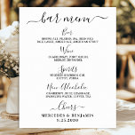 Affiche Elégant Bar de Mariage Menu de boisson personnalis<br><div class="desc">Menu Bar ! Calligraphie simple mais élégante, cette enseigne de bar à boisson mariage propose quatre boissons "Bière", "Vin", "Spirits" et "Non-Alcoholic", personnalisées avec vos boissons de choix. Customisez ce panneau de mariage élégant avec vos noms et le menu de boisson du bar mariage! DROIT D'AUTEUR © 2020 Judy Burrows,...</div>