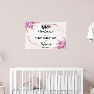 Affiche Élégant bébé floral islamique Aqeeqah Aqiqa