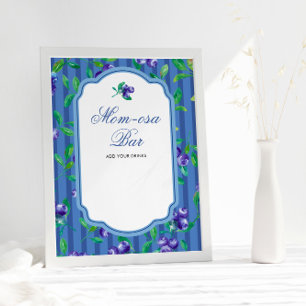 Affiche Elégant Berry Sweet Blueberries Momosa Bar
