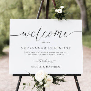 Affiche Élégant Bienvenue à la cérémonie de Mariage débran